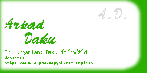 arpad daku business card